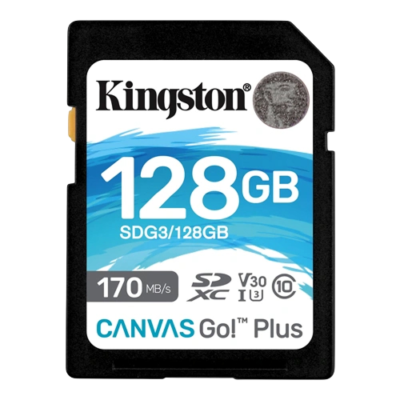 Kingston Canvas Go Plus 128GB SDXC UHS-I V30 U3 Memory Card  170MB/s (SDG3/128GB)