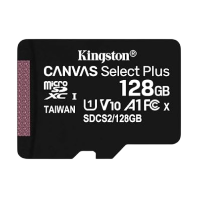 Kingston Canvas Select Plus 128GB microSDXC UHS-I A1 Class 10 Memory  Card 100MB/s (SDCS2/128GBSP, No Adapter)