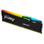 Top-down detail of Kingston FURY Beast RGB 32GB DDR5 KF560C36BBE2A-32 showing the translucent RGB bar – Technical verification by Storage Hub Kolkata.