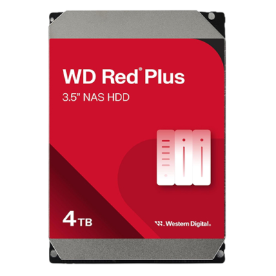 WD Red Plus 4TB NAS Hard Drive by Western Digital - WD40EFZX, 5400 RPM, SATA 6 Gb/s, CMR, 128 MB Cache, 3.5-inch HDD