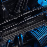 Kingston FURY Beast 32GB DDR5 RAM KF556C36BBE2-32 installed in desktop motherboard for high-speed multitasking gaming and professional workstation computing performance