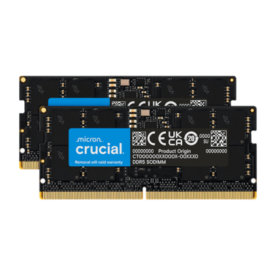 Crucial 16GB (2x8GB) DDR5 4800MHz Laptop RAM Kit CL40 SODIMM (CT2K8G48C40S5)