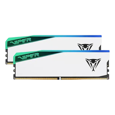 Patriot Viper Elite 5 RGB 32GB Kit (2x16GB) DDR5 Desktop RAM 6000MHz CL30 White Memory PVER532G60C30KW