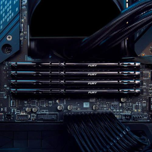 Kingston FURY Beast 32GB DDR4 RAM KF432C16BB/32 installed in desktop motherboard for extreme multitasking speed and professional workstation performance upgrade
