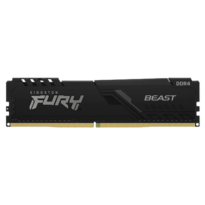 Black Kingston Fury Beast DDR4 Desktop RAM: 16GB (1x16GB) 3200MHz (KF432C16BB/16)