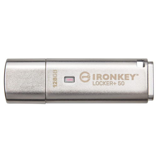 IKLP50/128GB hardware encrypted USB flash drive angled product image