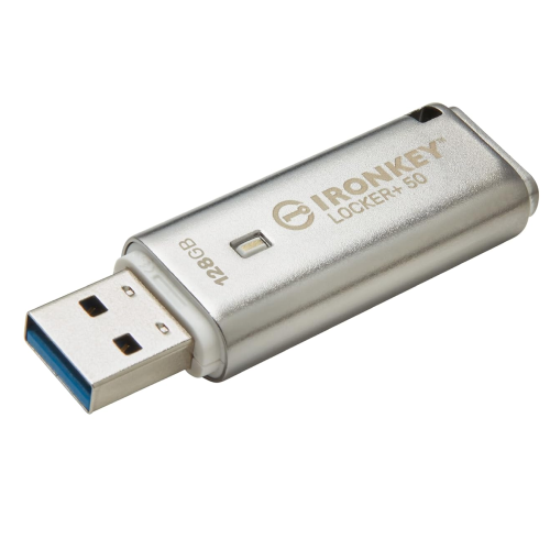 Kingston IronKey Locker+ 50 128GB retail packaging image