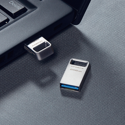 Kingston DataTraveler Micro DTMC3G2 256GB USB 3.2 Flash Drive Ultra-Small Metal Design with High-Speed 200MB/s Read Performance