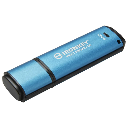64GB Kingston IronKey Vault Privacy 50 USB drive side profile image