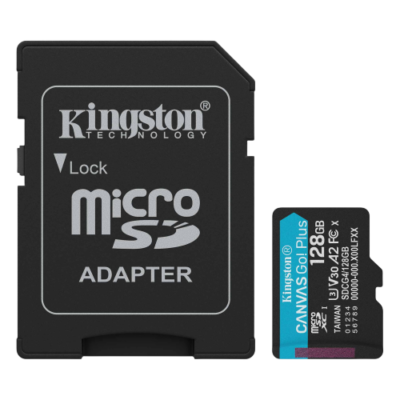 Kingston Canvas Go! Plus 128GB microSDXC Memory Card UHS-I U3 V30 A2 170MB/s (SDCG4/128GB)