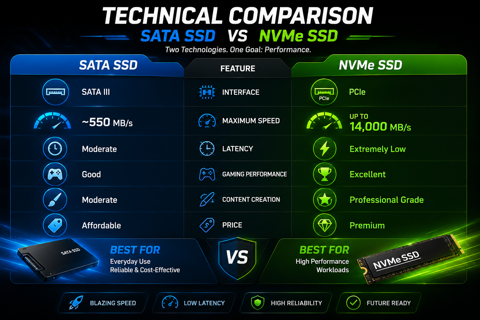 SATA vs NVMe SSD - storagehub.in