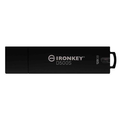 Kingston IronKey D500S 128GB hardware encrypted USB 3.2 flash drive for secure data storage