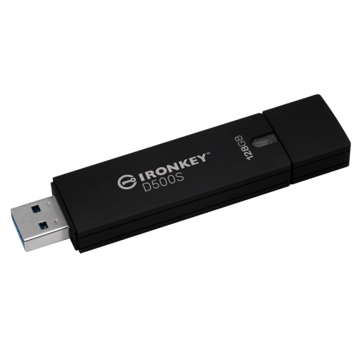 Kingston IronKey IKD500S 128GB encrypted flash drive USB 3.2 secure portable storage device