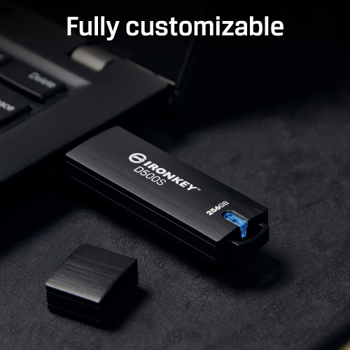 Kingston IronKey D500S 128GB USB 3.2 encrypted flash drive with FIPS 140-3 Level 3 security