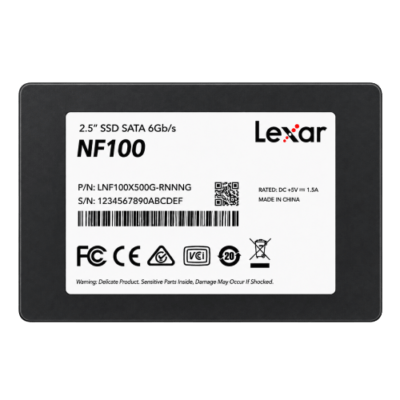 Lexar NF100 500GB 2.5-Inch SATA III Internal SSD (LNF100X500G) – 6Gb/s Solid State Drive