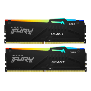 Kingston FURY Beast RGB 64GB (2x32GB) DDR5 6000MHz Desktop RAM Kit (KF560C30BBEAK2-64) – CL30 AMD EXPO