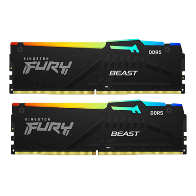 Kingston FURY Beast RGB 64GB (2x32GB) DDR5 6000MHz Desktop RAM Kit (KF560C30BBEAK2-64) – CL30 AMD EXPO