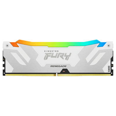 Kingston FURY Renegade RGB 32GB DDR5 8000MT/s RAM Kit (2x16GB) – KF580C38RWAK2-32, CL38, Silver/White