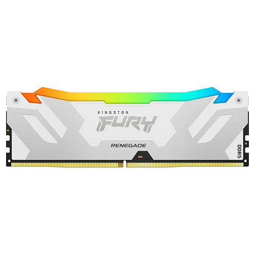 Kingston FURY Renegade RGB 32GB DDR5 8000MT/s RAM Kit (2x16GB) – KF580C38RWAK2-32, CL38, Silver/White