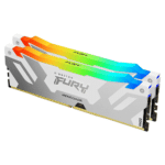 Kingston FURY Renegade RGB 32GB DDR5 8000MT/s RAM Kit (2x16GB) – KF580C38RWAK2-32, CL38, Silver/White