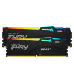 Kingston FURY Beast RGB 32GB (2x16GB) DDR5 6000MT/s CL30 Desktop RAM Kit (KF560C30BBEAK2-32)